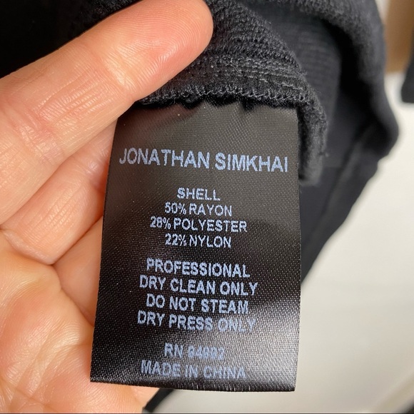 NWT Jonathan Simkhai Standard‎ Pia Bustier Dress Black Mini Rib Bodycon S - Picture 9 of 11